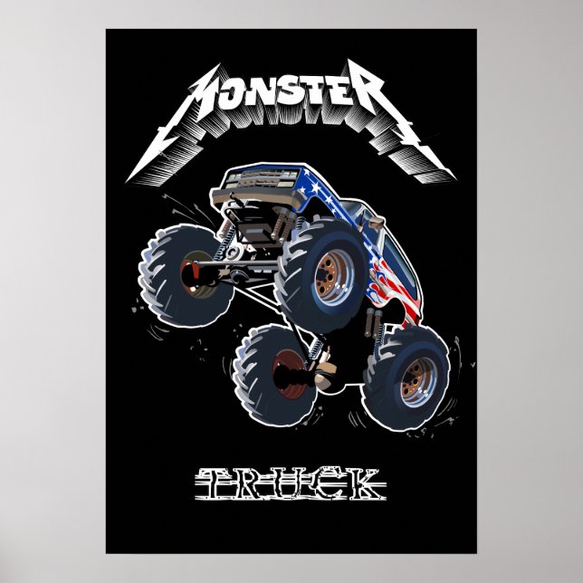 Cartoon monster truck poster (Front)