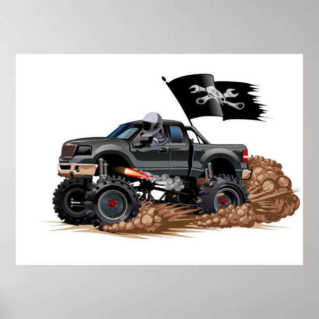 Cartoon monster truck poster (Front)