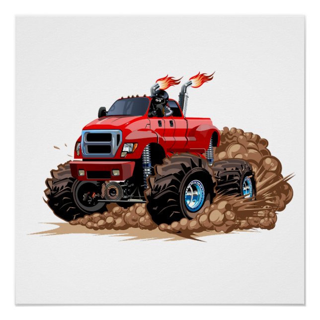Cartoon monster truck poster (Front)