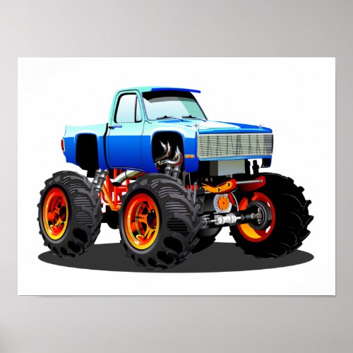 Cartoon monster truck poster