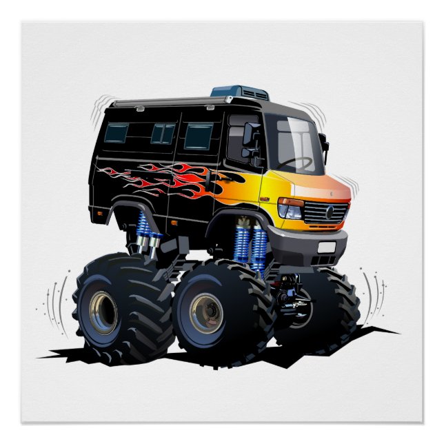 Cartoon monster truck poster (Front)