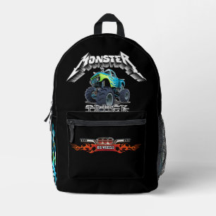 Cartoon monster truck printed backpack