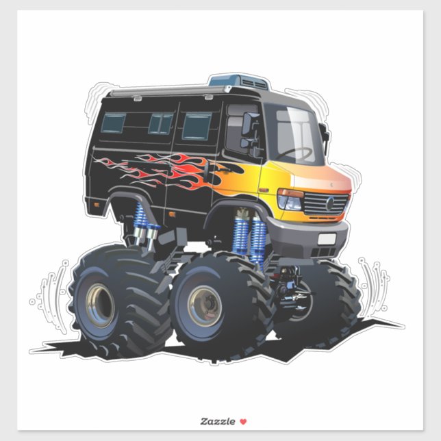 Cartoon monster truck sticker (Sheet)
