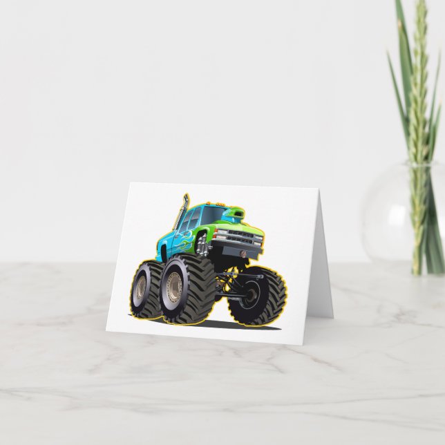 Cartoon monster truck thank you card (Front)