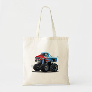 Cartoon monster truck tote bag