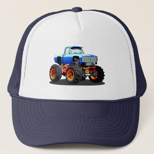 Cartoon monster truck trucker hat
