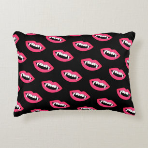 Cartoon Monster Vampire Lips sharp Teeth Fangs Accent Pillow