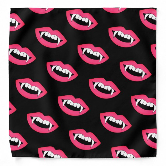 Cartoon Monster Vampire Lips sharp Teeth Fangs Bandana (Front)