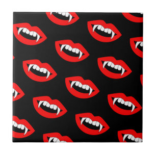 Cartoon Monster Vampire Lips sharp Teeth Fangs Ceramic Tile
