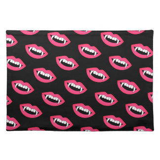 Cartoon Monster Vampire Lips sharp Teeth Fangs Cloth Placemat