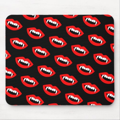 Cartoon Monster Vampire Lips sharp Teeth Fangs Mouse Pad