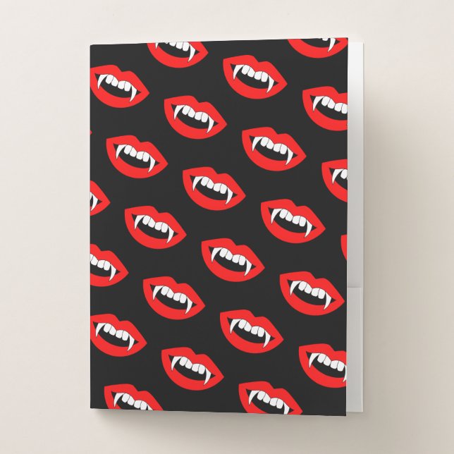 Cartoon Monster Vampire Lips sharp Teeth Fangs Pocket Folder (Front)