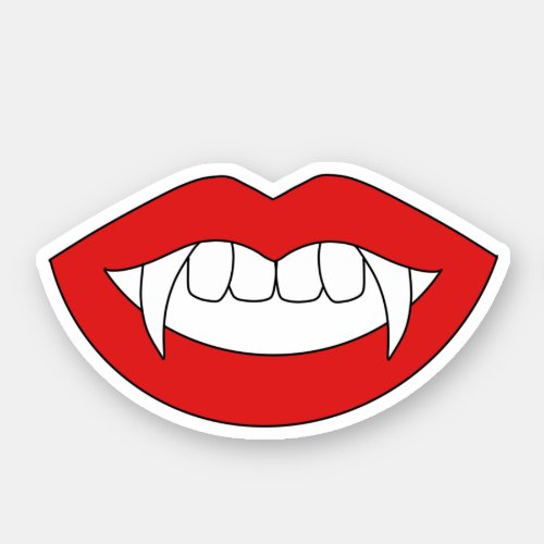 Cartoon Monster Vampire Lips sharp Teeth Fangs Sticker