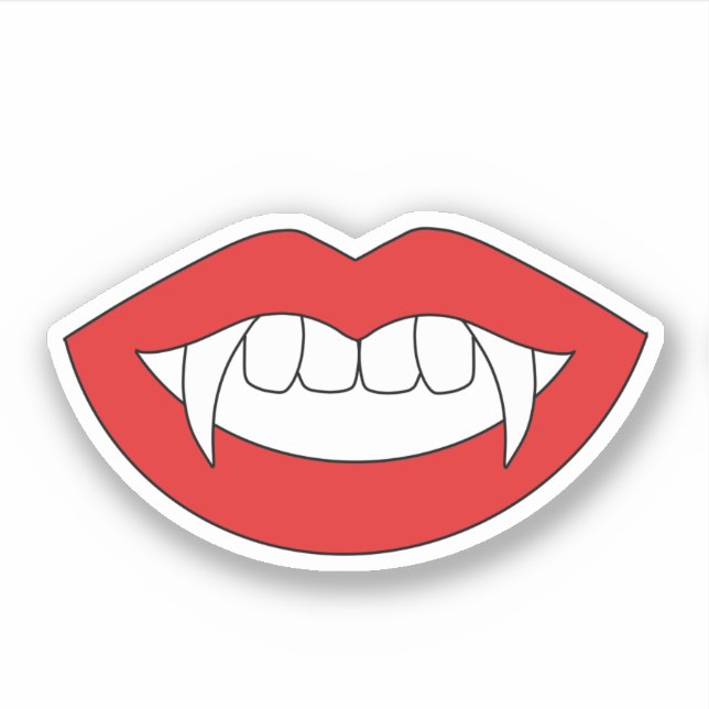 Cartoon Monster Vampire Lips sharp Teeth Fangs Sticker (Front)