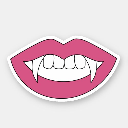 Cartoon Monster Vampire Lips White sharp Teeth Sticker