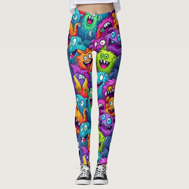 Cartoon Monsters Leggings (Front)