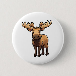 Cartoon moose illustration button