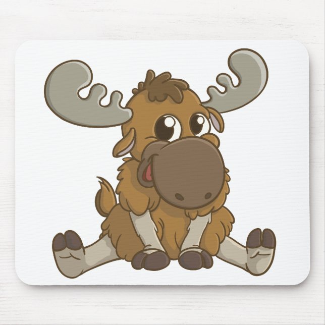 Cartoon Moose Mouse Pad (Front)