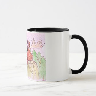 cartoon Moose on a mug .Newfie Moose mug .