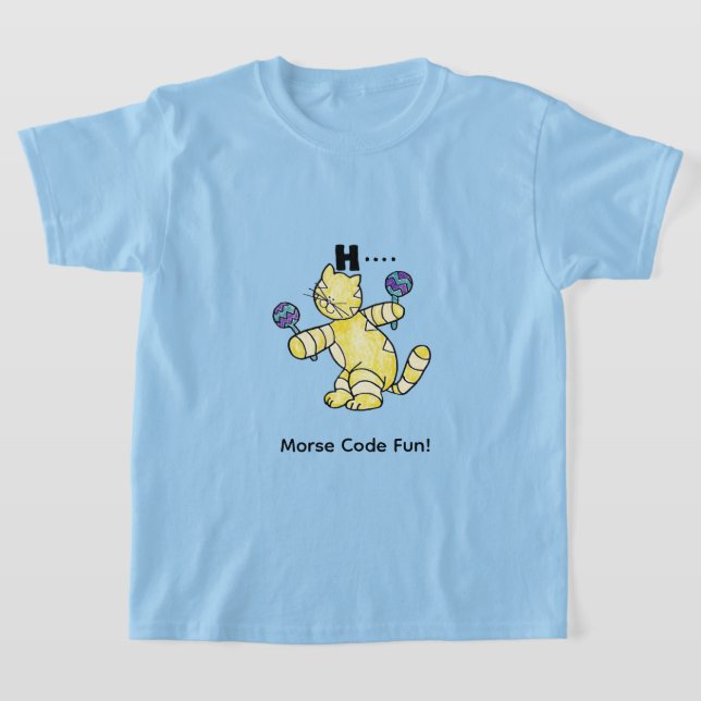 Cartoon Morse Code for Kids!  Letter A "H" T-Shirt (Laydown)