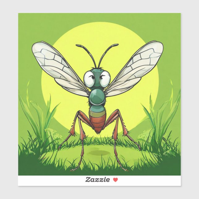 🦟 Cartoon Mosquito Funny gift idea Sticker (Sheet)