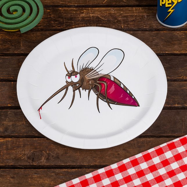 Cartoon Mosquito Paper Plates (Creator Uploaded)