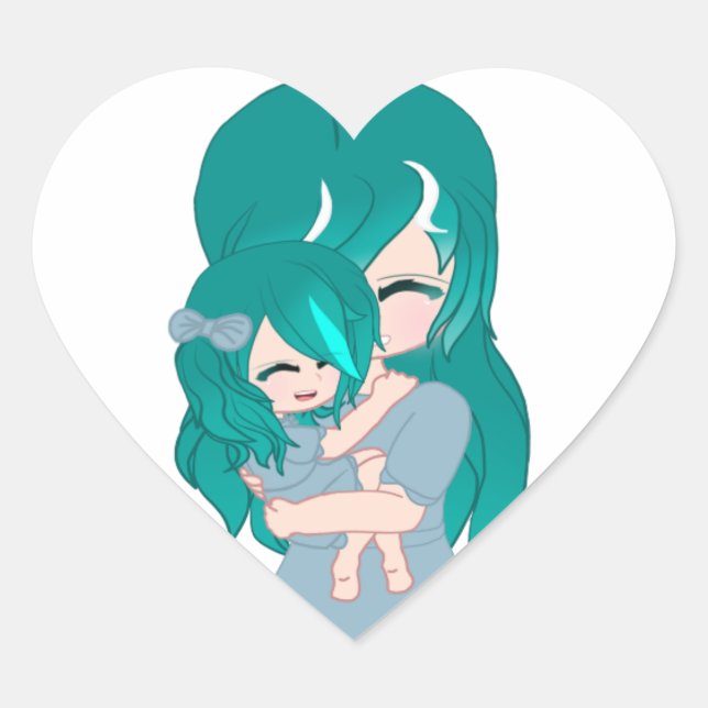 Cartoon Mother & Daughter Sticker (Front)