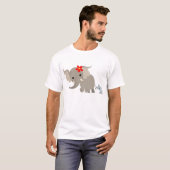 Cartoon Mother Elephant and Calf Children T-shirt (Front Full)