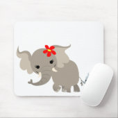 Cartoon Mother Elephant and Calf Mousepad (With Mouse)