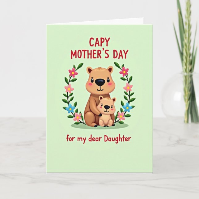 Cartoon Mothers Embrace Card (Front)