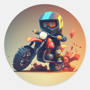 Cartoon Motocross Dirt Bike Sticker