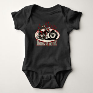 Cartoon motorcycle baby bodysuit