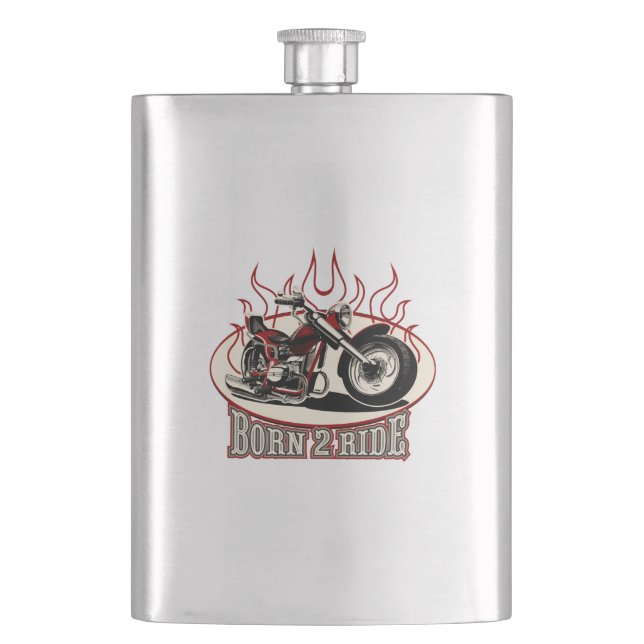 Cartoon motorcycle flask (Front)