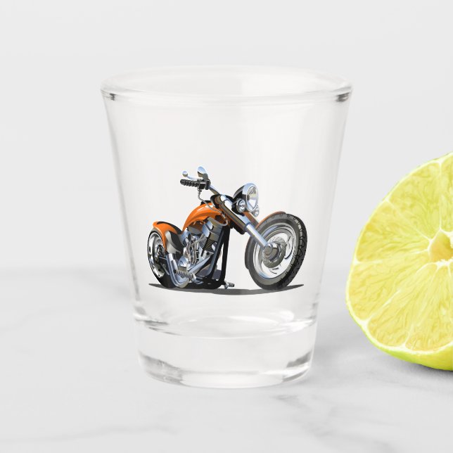 Cartoon motorcycle shot glass (Front)