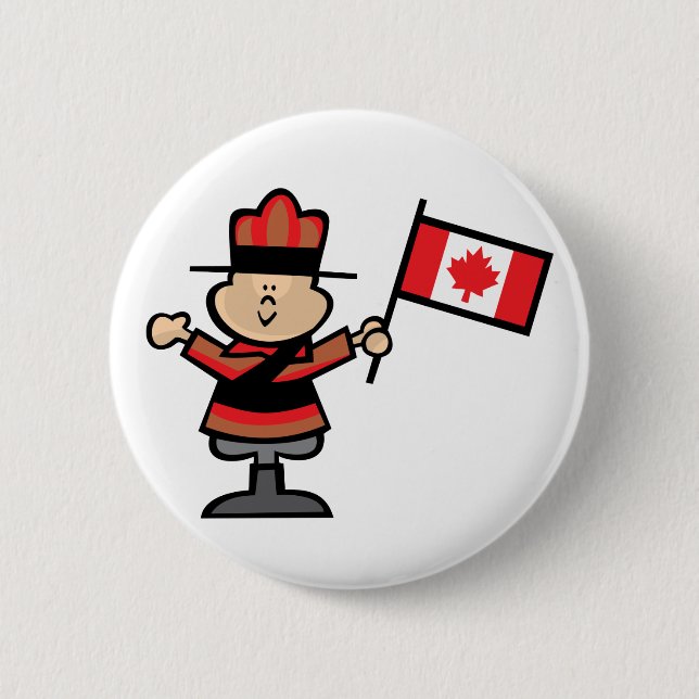 Cartoon Mountie Button (Front)
