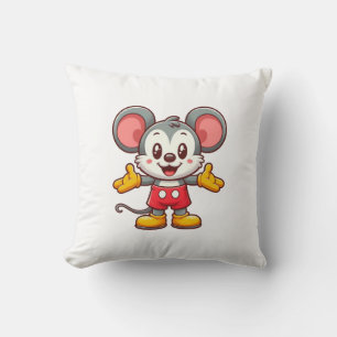 cartoon mouse character throw pillow