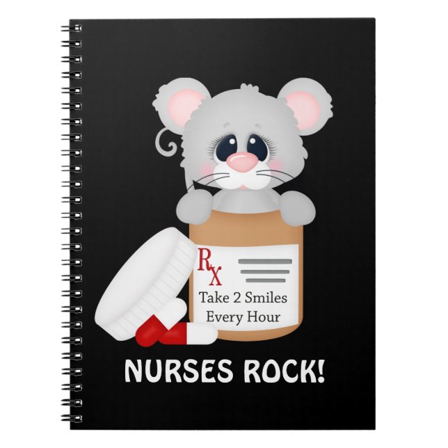 Cartoon mouse fun Nurse notebook (Front)