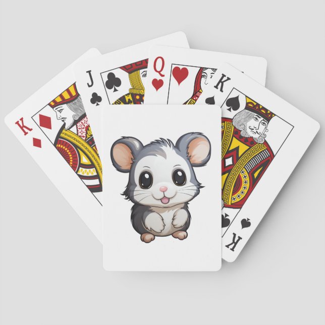 Cartoon mouse illustration poker cards (Back)