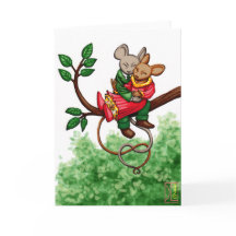 Cartoon Mouse Love Tree