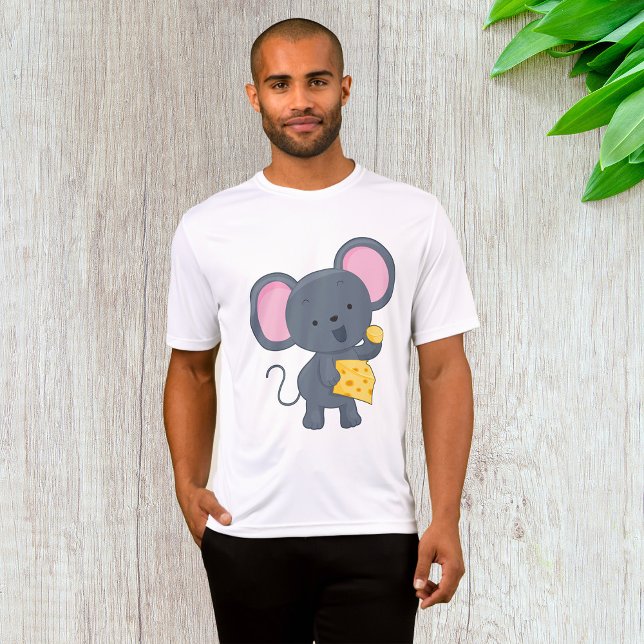 Cartoon Mouse with Cheese Adorable Animal T-Shirt (Creator Uploaded)