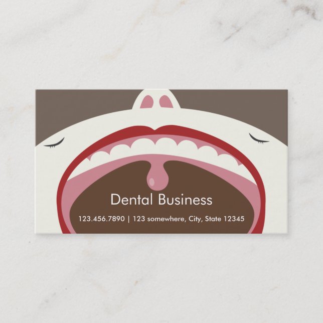 Cartoon Mouth Dental Appointment Business Card (Front)