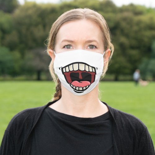 Cartoon Mouth Open Adult Cloth Face Mask