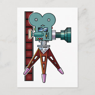 Cartoon Movie Camera Postcard