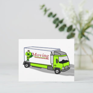 Cartoon Moving Van Change of Address Back Photo Postcard