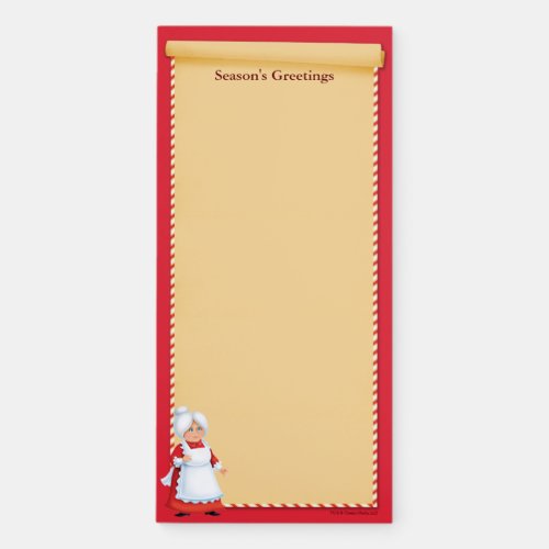 Cartoon Mrs Claus Magnetic Notepad
