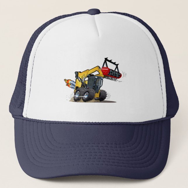 Cartoon mulcher trucker hat (Front)