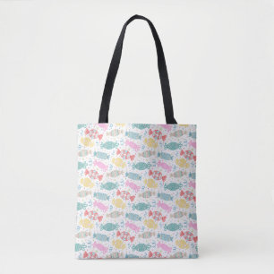 Cartoon multicolored festive candies tote bag