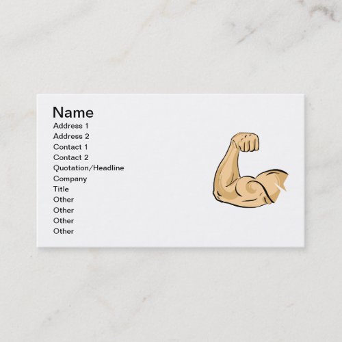 CARTOON MUSCLES MAN strong arm biceps athletic pow Business Card