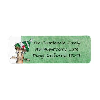 Cartoon Mushroom Christmas Return Address Label