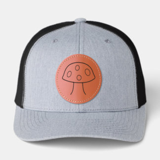 Cartoon Mushroom Leather Patch Hat